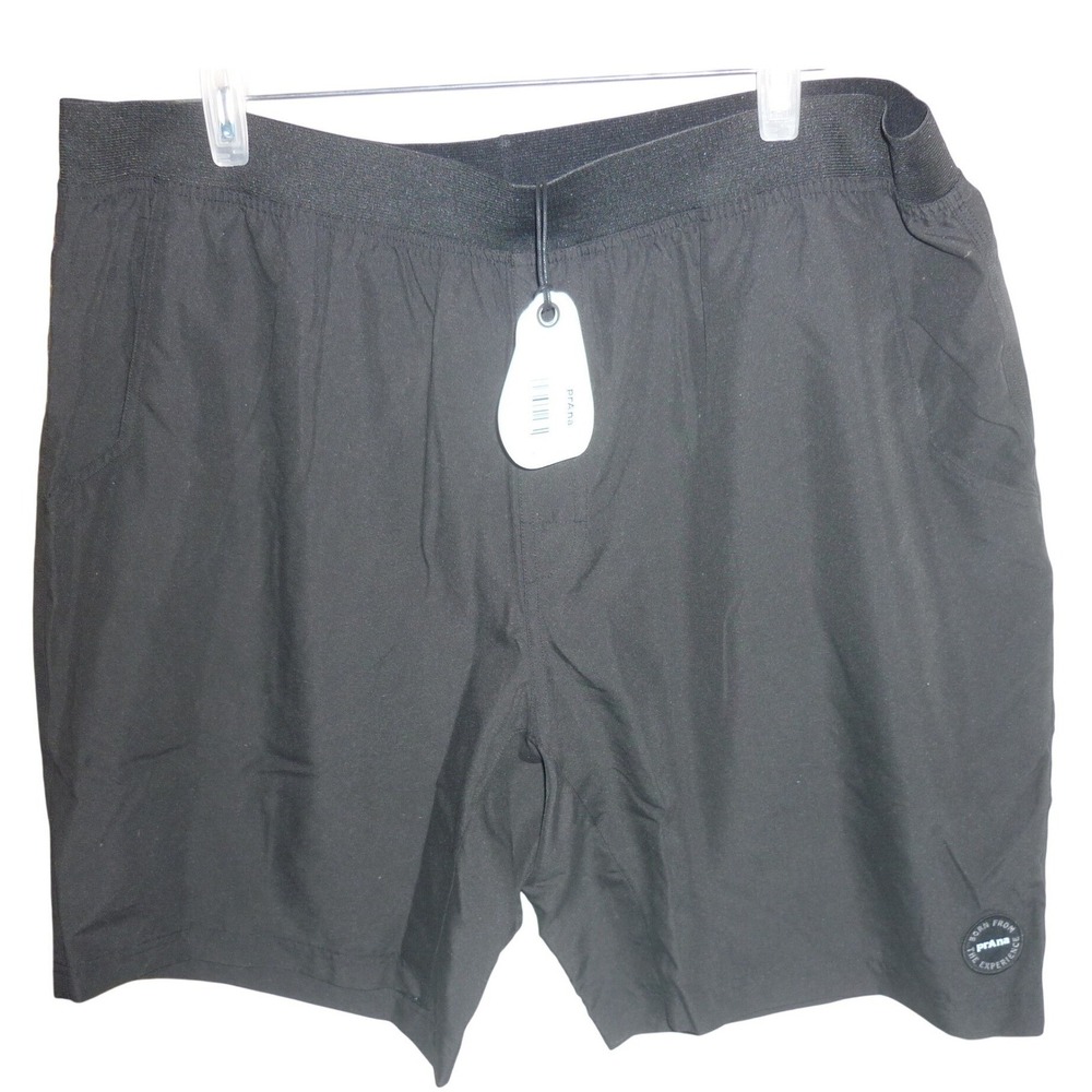 NWT prAna Mojo Short Mens XXL Black 10" Inseam Recycled Polyester Climbing Yoga